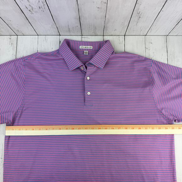 Peter Millar Purple/Blue Cotton Stripe Pilot Mill Halifax Polo Men’s Size XL - Picture 11 of 12